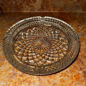 Massive 8.5” cut glass ashtray
